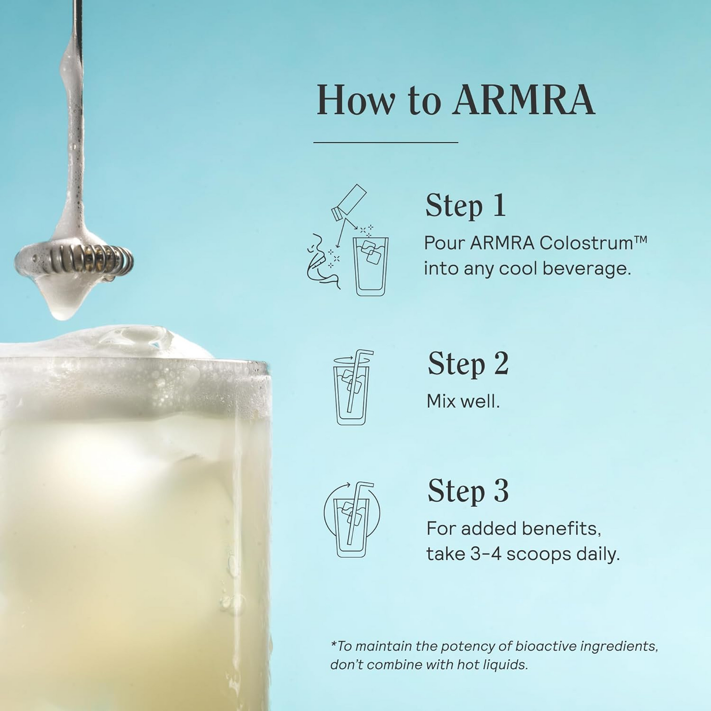 ARMRA Colostrum Powder | Gut Health & Bloating | Skin & Hair | Immunity | Keto, Gluten & Fat-Free | 90 Servings