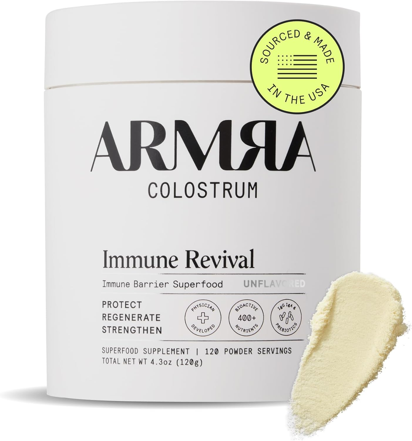 ARMRA Colostrum Powder | Gut Health & Bloating | Skin & Hair | Immunity | Keto, Gluten & Fat-Free | 90 Servings