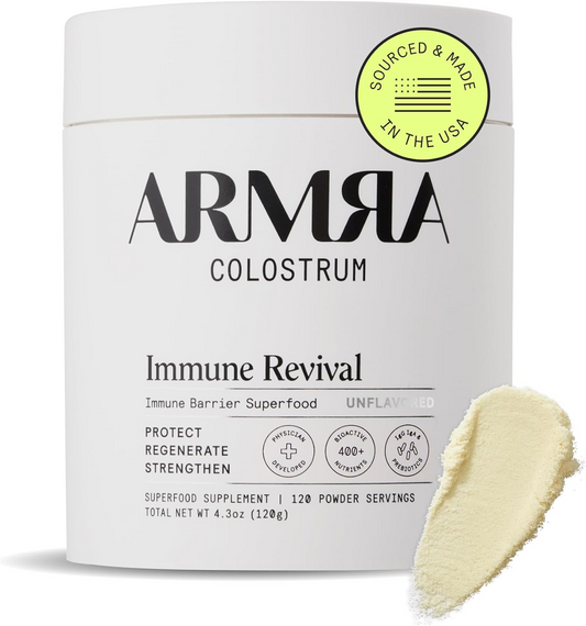 ARMRA Colostrum Powder | Gut Health & Bloating | Skin & Hair | Immunity | Keto, Gluten & Fat-Free | 90 Servings
